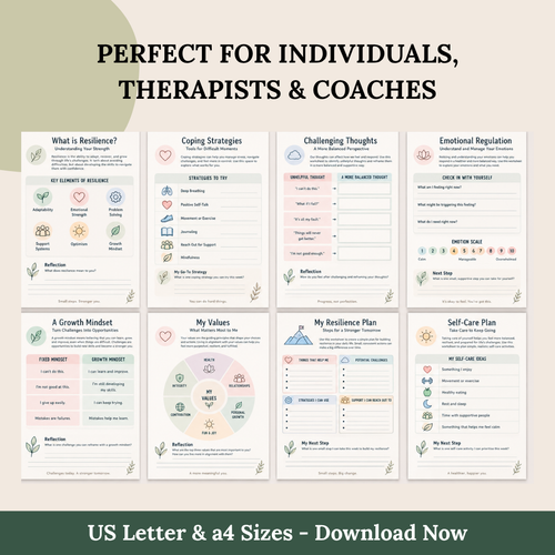 Building Resilience Workbook, Build Emotional Strength & Coping Skills, Instant Download